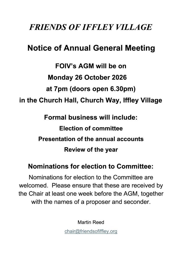 Notice of FOIV AGM 2026